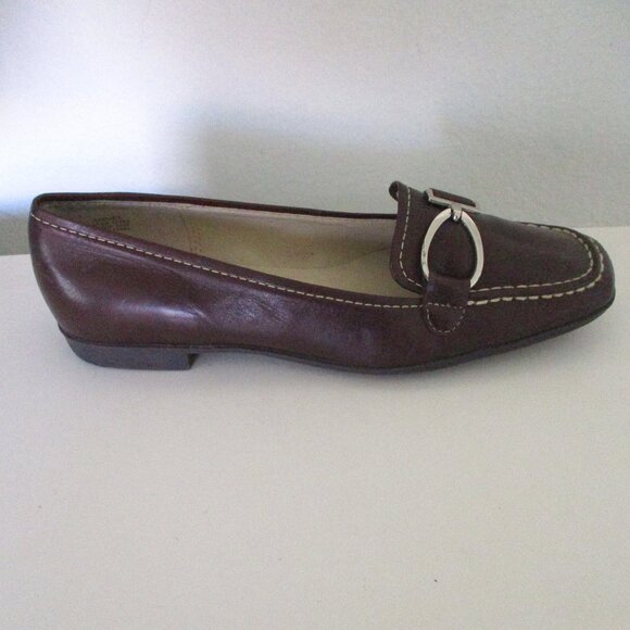 Anne Klein iflex "Burt" Womens Brown Leather Flat Loafer Shoe NWD - Size 6.5M - Picture 3 of 10